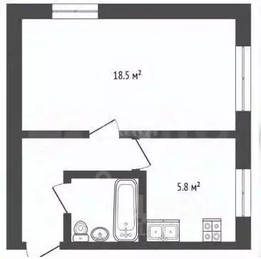 Студия Ярославская область, Ярославль ул. Блюхера, 86/9 (21.8 м) - Фото 2