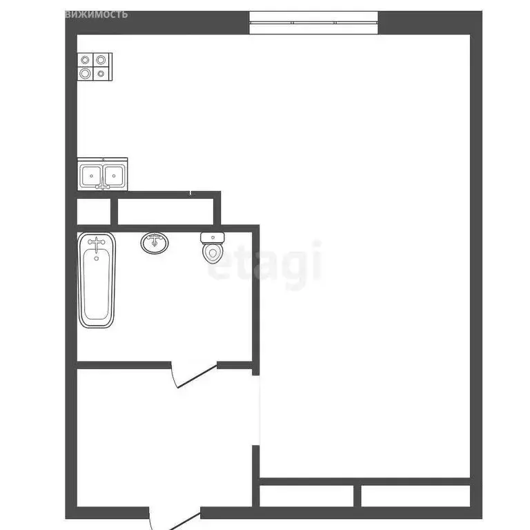 Квартира-студия: Тюмень, Краснооктябрьская улица, 16 (29.2 м) - Фото 0