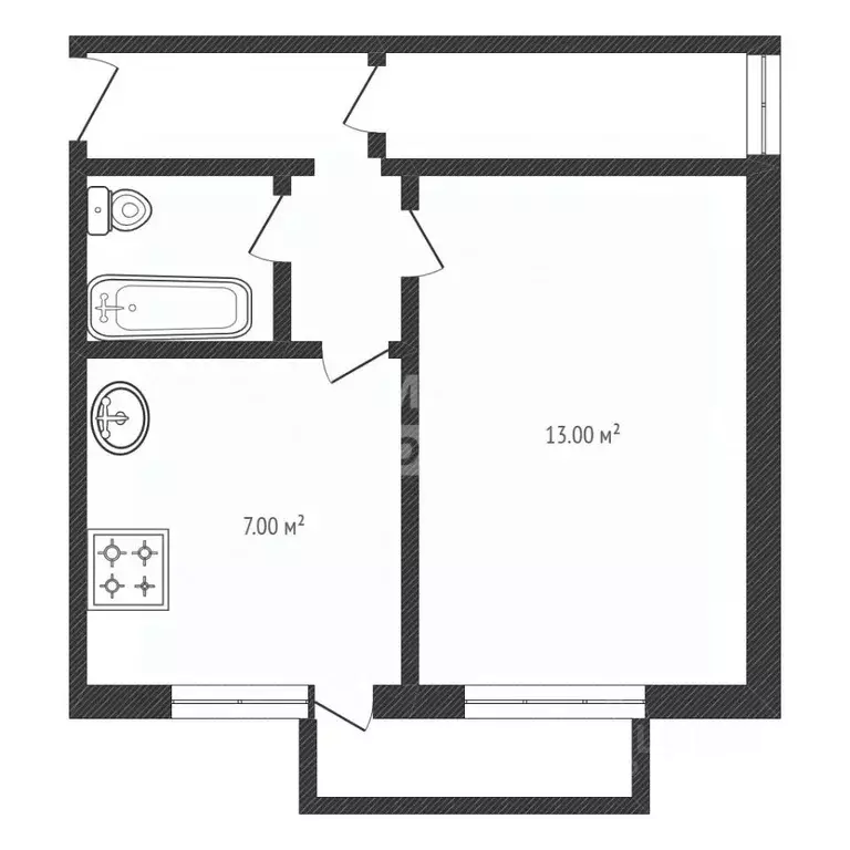 1-к кв. Липецкая область, Липецк просп. Мира, 8 (33.0 м) - Фото 2