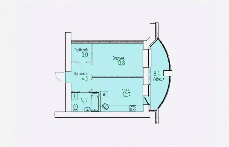 1-к кв. Кировская область, Киров Полевая ул., 11 (42.5 м) - Фото 1