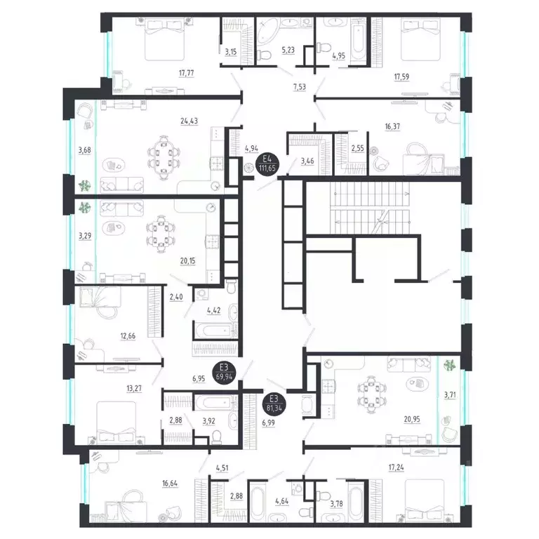 2-к кв. Тульская область, Тула  (69.94 м) - Фото 1