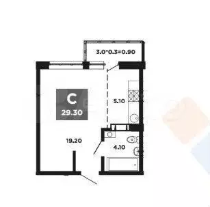 Квартира-студия, 29 м, 5/18 эт. - Фото 0