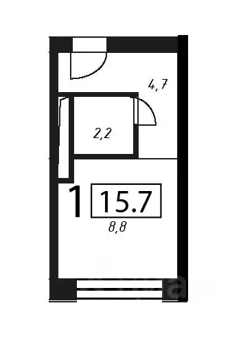 Студия Москва Жигулевская ул., 4К2 (15.7 м) - Фото 0