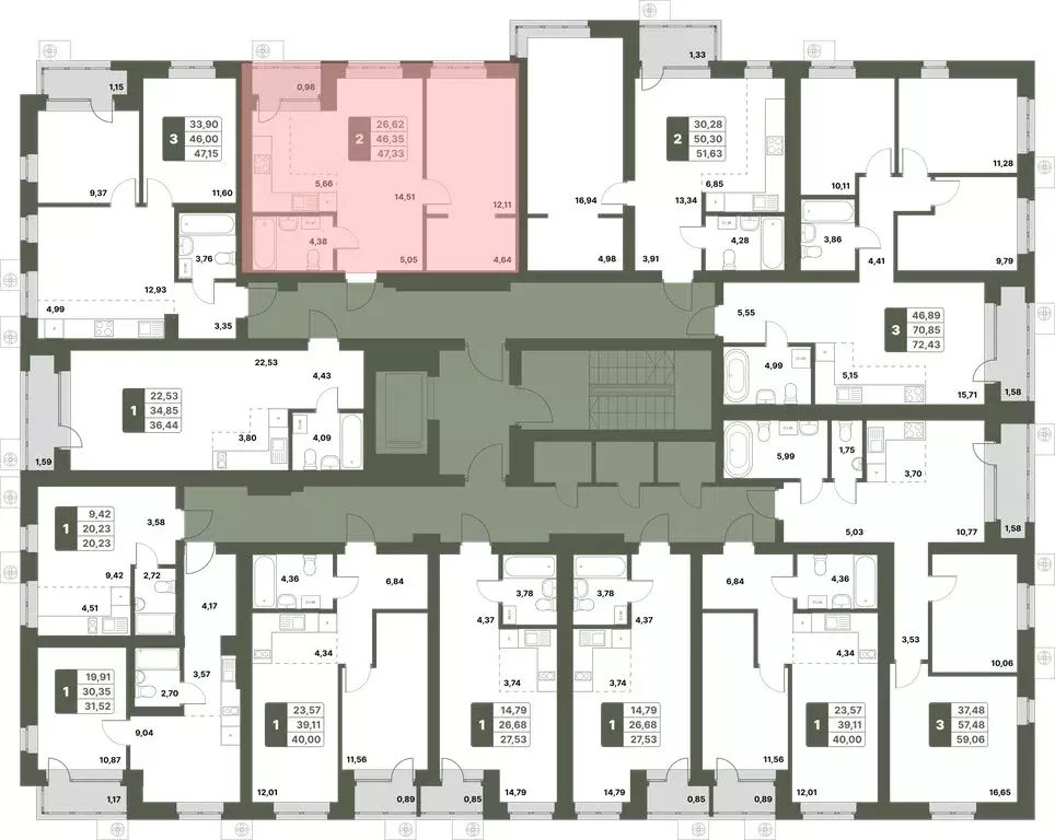 2-комнатная квартира: Уфимский район, село Миловка (47.33 м) - Фото 1