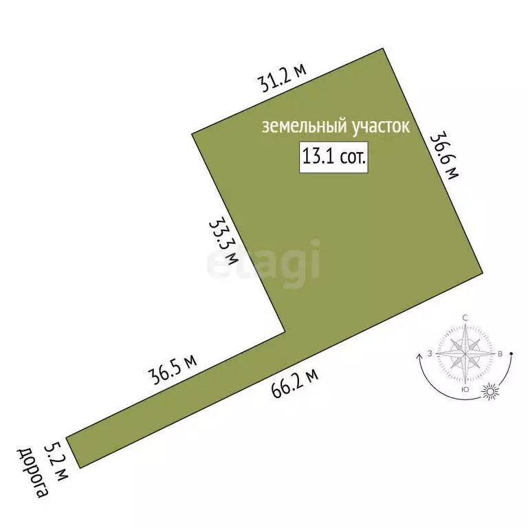 Участок в Мазанка, улица 50 лет ВЛКСМ (13.14 м) - Фото 1