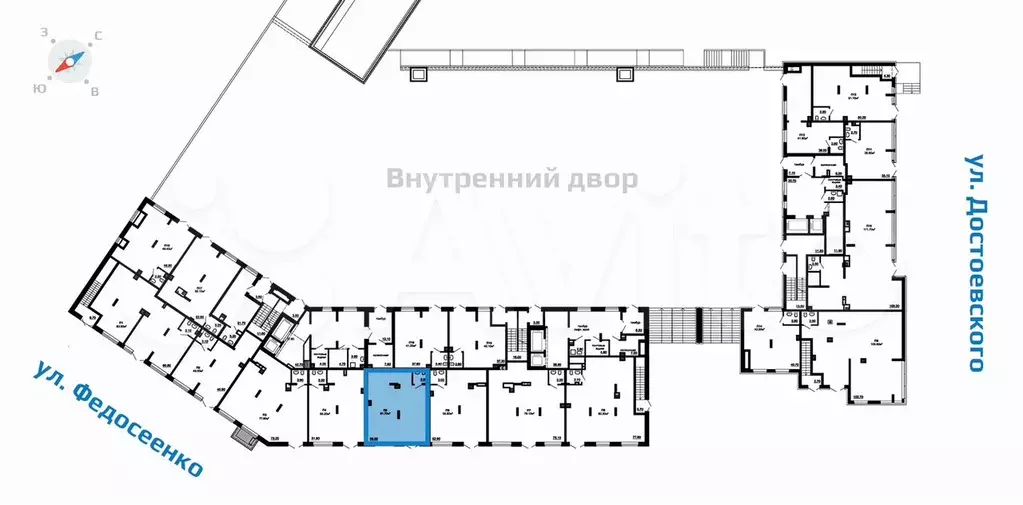 Помещение для бизнеса в ЖК  2Д Федосеенко , 61.7 м - Фото 1