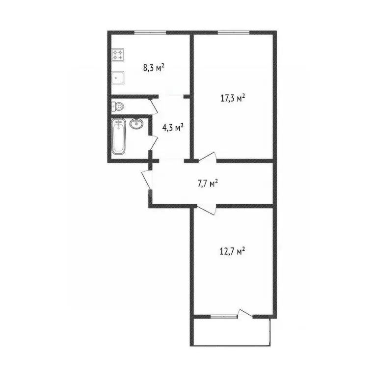 2-к кв. Белгородская область, Белгород бул. Строителей, 47 (53.9 м) - Фото 1
