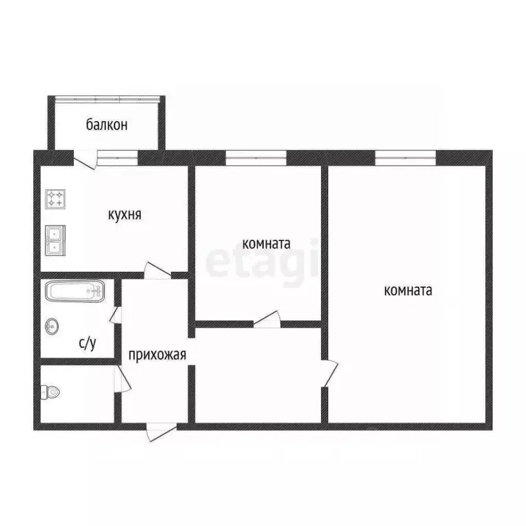 2-к кв. Ханты-Мансийский АО, Сургут ул. Маяковского, 10 (60.2 м) - Фото 1