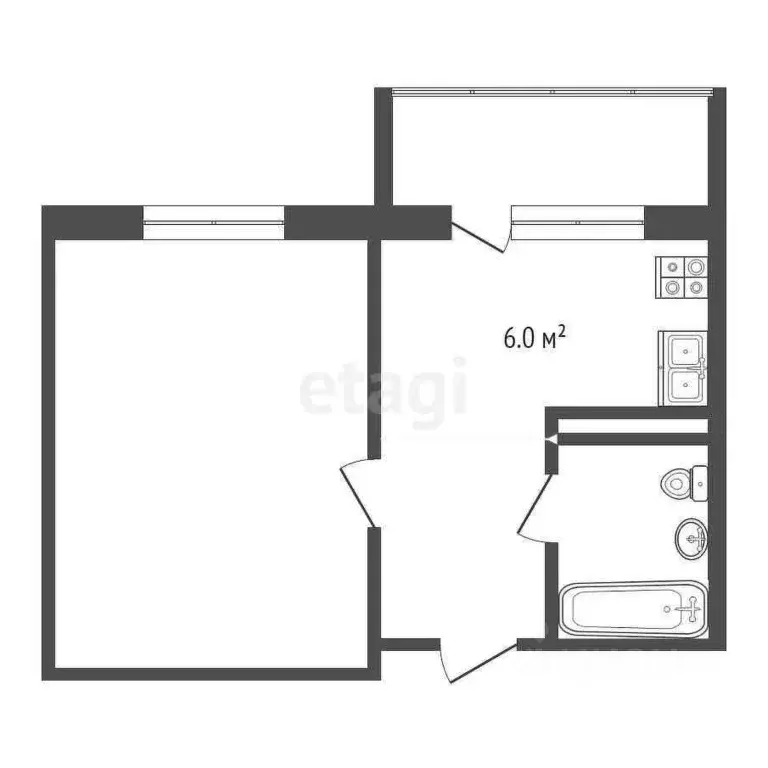 1-к кв. Коми, Усинск Пионерская ул., 17 (28.8 м) - Фото 1