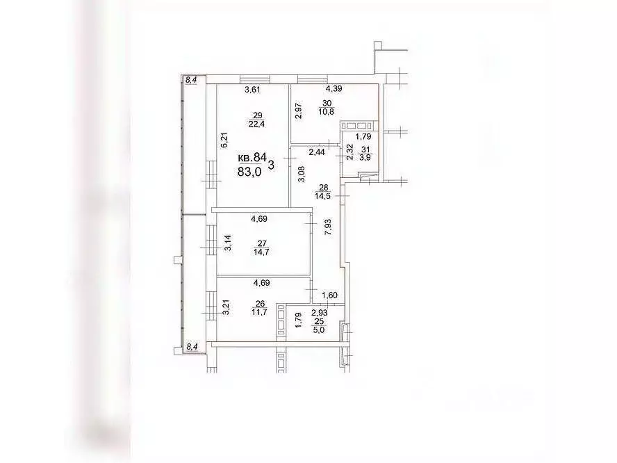 3-к кв. Томская область, Томск тракт Московский, 107 (83.0 м) - Фото 1