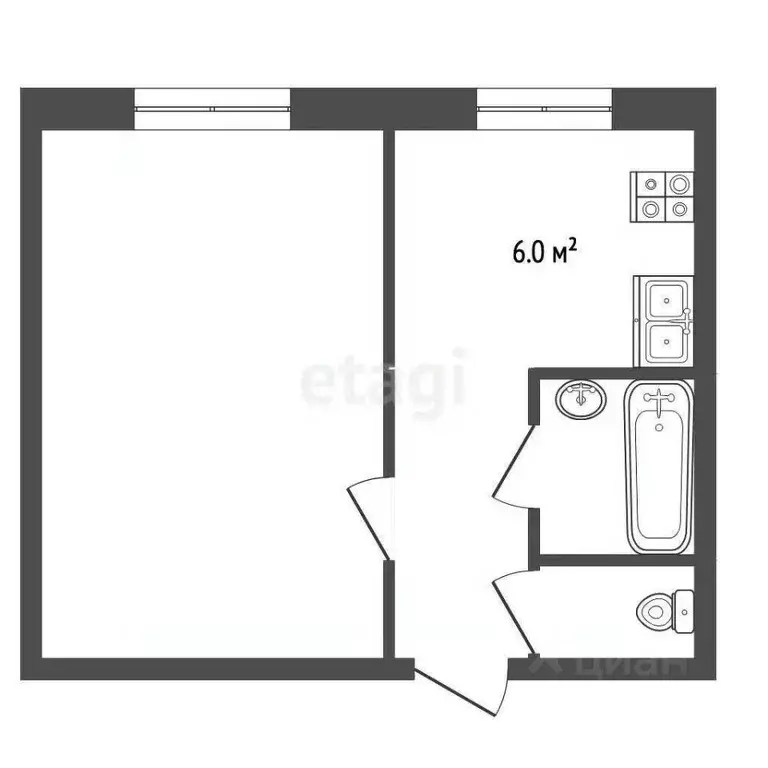 1-к кв. Ямало-Ненецкий АО, Муравленко ул. Дружбы Народов, 128 (32.0 м) - Фото 1