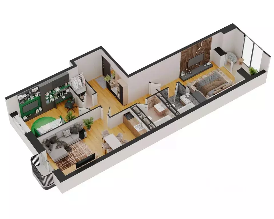 2-к кв. Удмуртия, Ижевск Новая Восьмая ул., 67 (78.54 м) - Фото 1