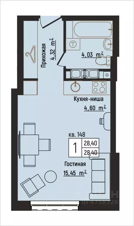 1-к кв. Нижегородская область, Нижний Новгород Литературная ул., 5 ... - Фото 1