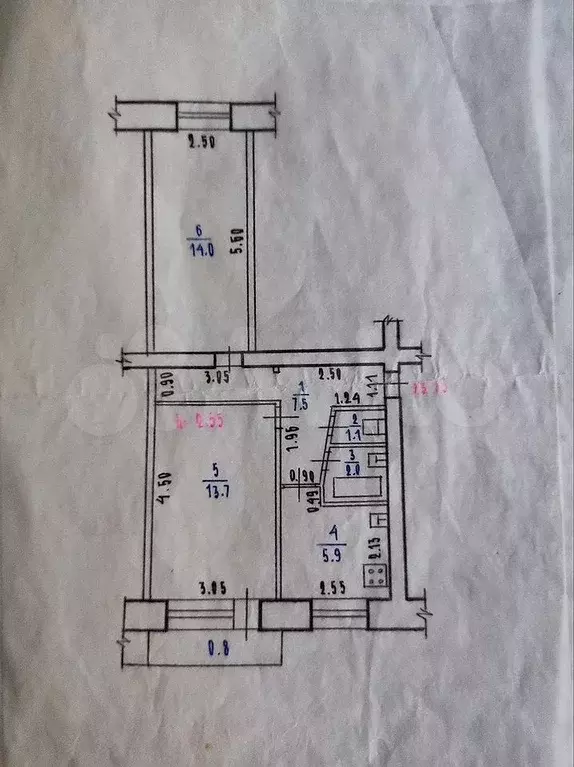2-к. квартира, 45 м, 5/5 эт. - Фото 0