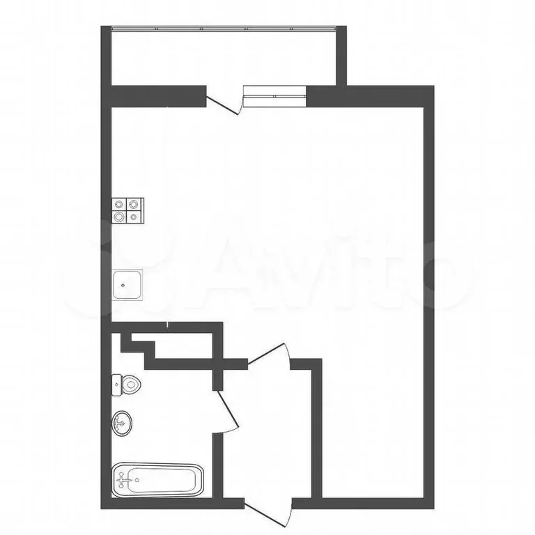 Квартира-студия, 28,7 м, 4/12 эт. - Фото 0