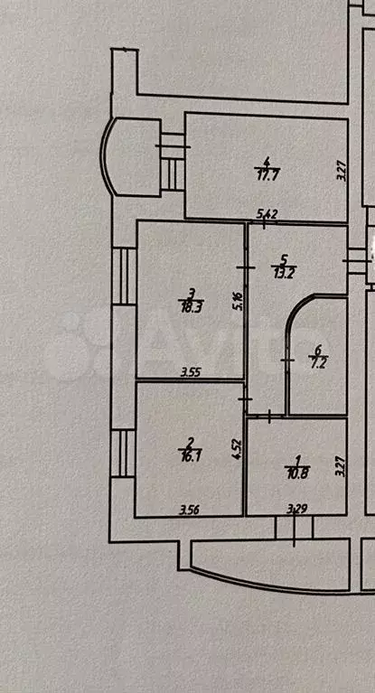 3-к. квартира, 83,3 м, 5/5 эт. - Фото 0