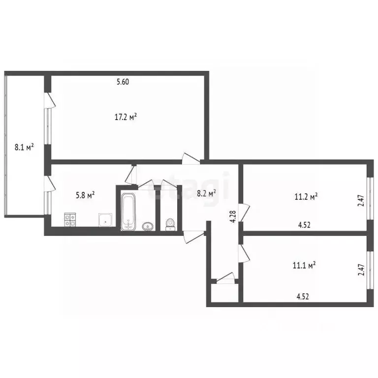 3-к кв. Крым, Ялта ул. Рабочая, 21 (57.3 м) - Фото 2