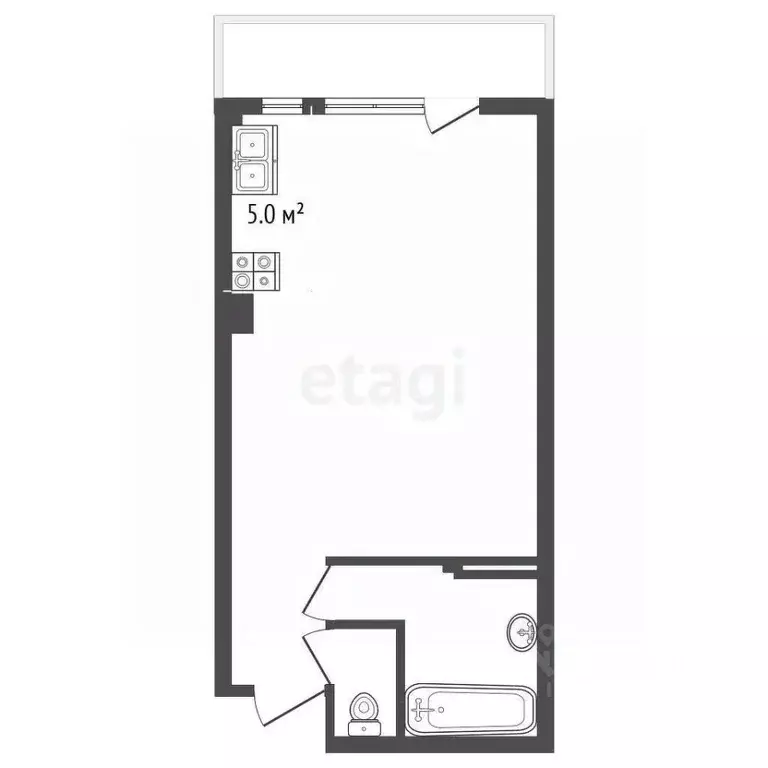 Студия Крым, Алупка ул. Первого Мая (33.0 м) - Фото 1