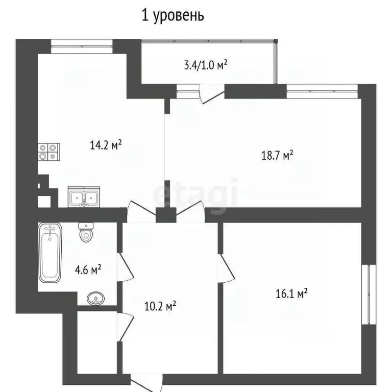 3-к кв. Калининградская область, Калининград Пражская ул., 38 (104.5 ... - Фото 2