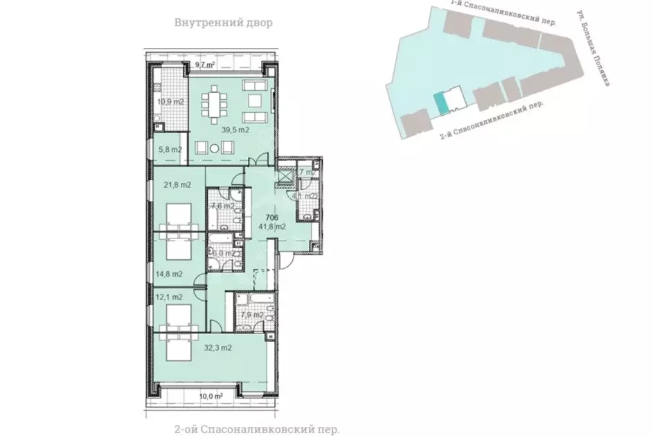 5-комнатная квартира: Москва, улица Большая Полянка, 44 (213 м) - Фото 1