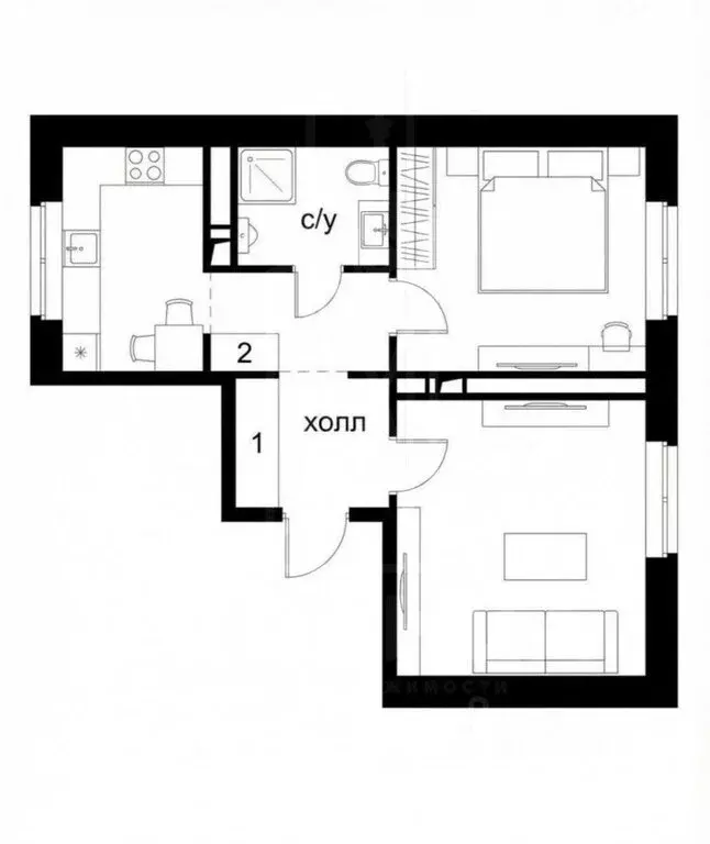 2-комнатная квартира: Екатеринбург, улица Волошина, 2 (53.2 м) - Фото 1