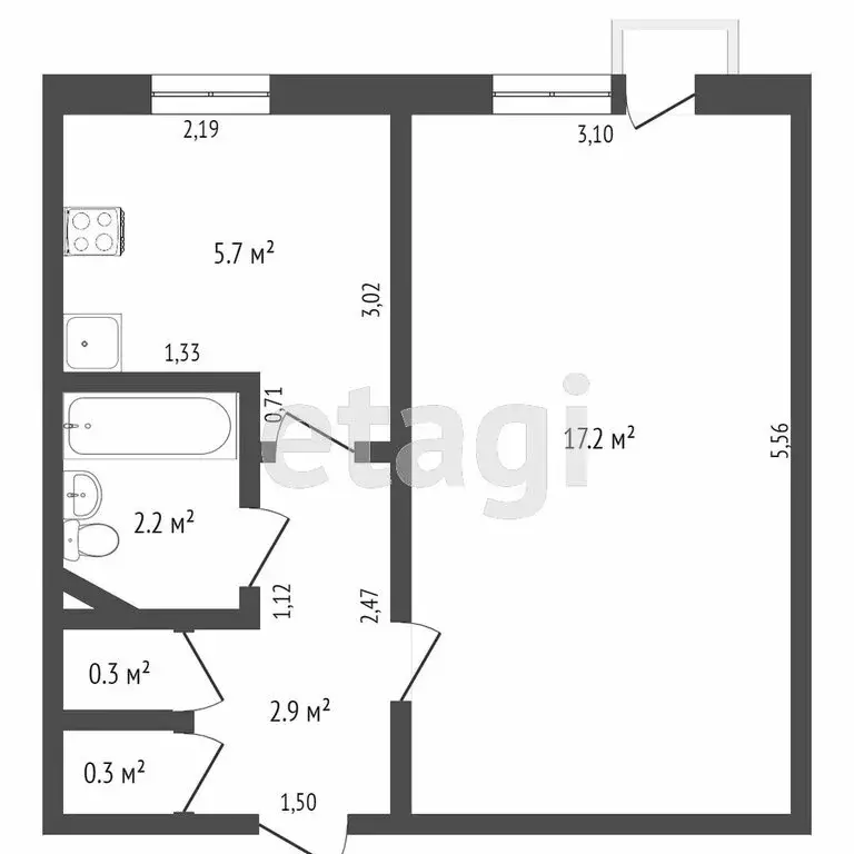 1-комнатная квартира: Тверь, Хрустальная улица, 40 (34 м) - Фото 1