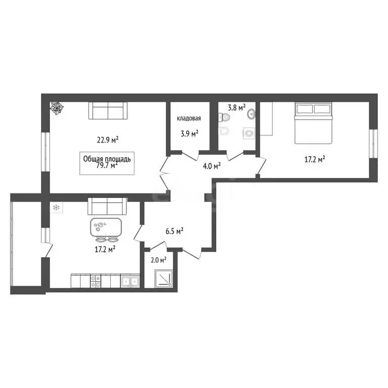 3-комнатная квартира: Новосибирск, улица Адриена Лежена, 10/3 (79.7 м) - Фото 0