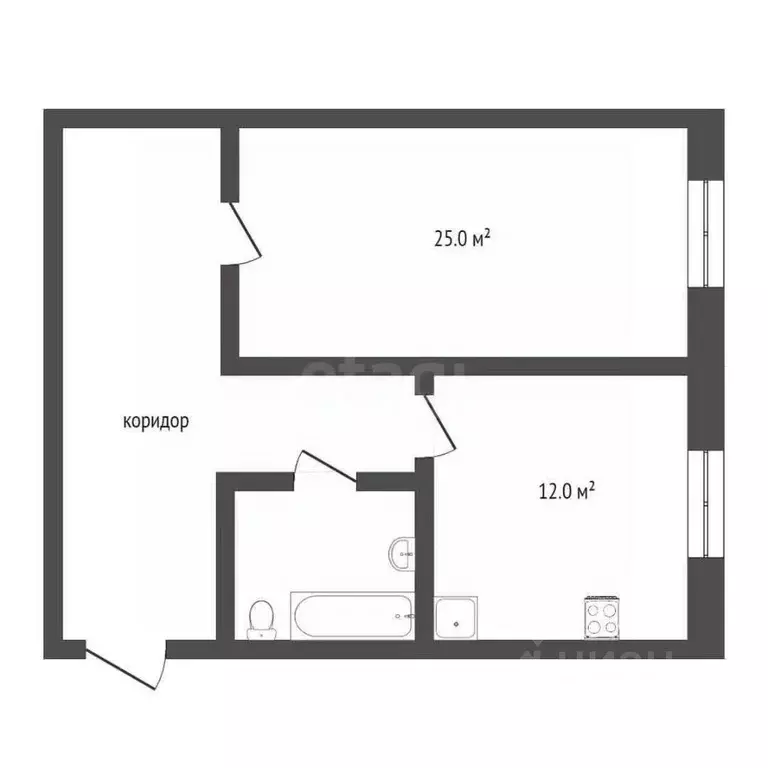 1-к кв. Вологодская область, Вологда Молодежная ул., 20 (44.2 м) - Фото 2