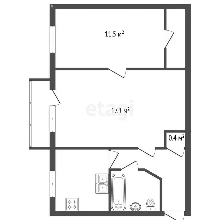 2-комнатная квартира: Санкт-Петербург, Ленинский проспект, 172 (44.6 ... - Фото 1