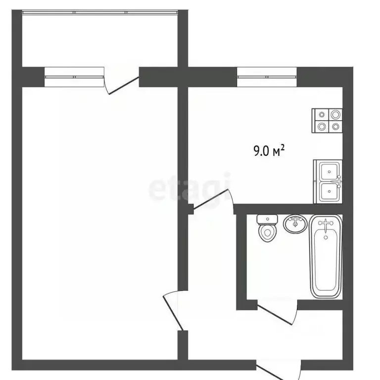 1-к кв. Московская область, Мытищи ул. Академика Каргина, 38к1 (31.0 ... - Фото 2