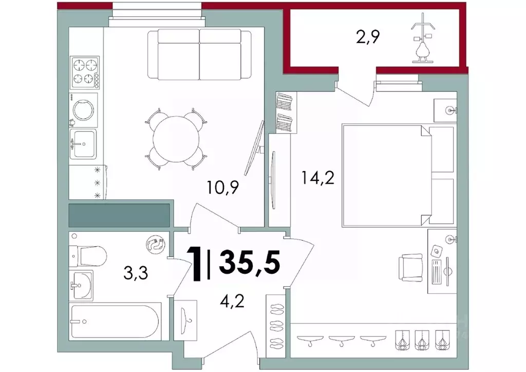 1-к кв. Тверская область, Калининский муниципальный округ, д. Батино  ... - Фото 1