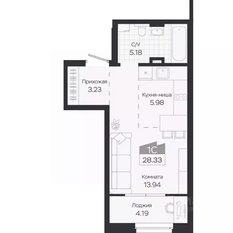 1-к кв. Новосибирская область, Новосибирский район, Краснообск рп ... - Фото 1