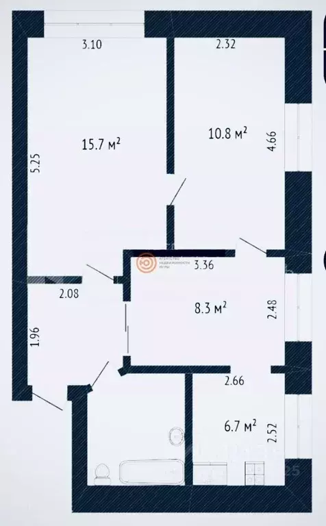 3-к кв. Тюменская область, Тюмень ул. Луначарского, 51 (49.8 м) - Фото 2