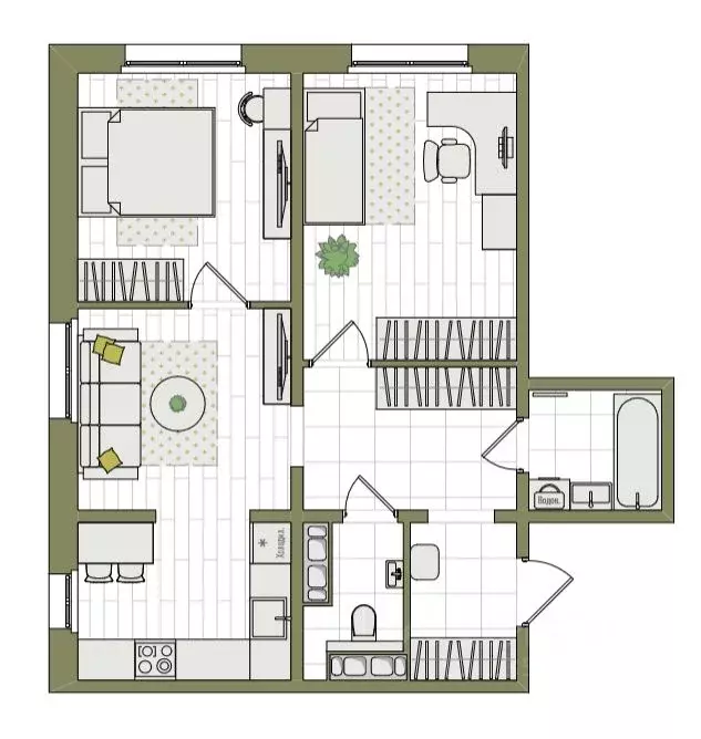 3-к кв. Кировская область, Киров ул. Чистопрудненская, 13А (56.9 м) - Фото 1