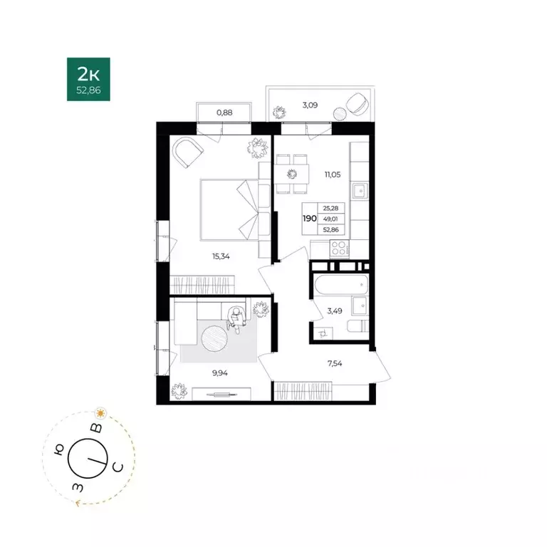 2-к кв. Ярославская область, Ярославль Северный жилрайон, 15-й мкр, ... - Фото 0