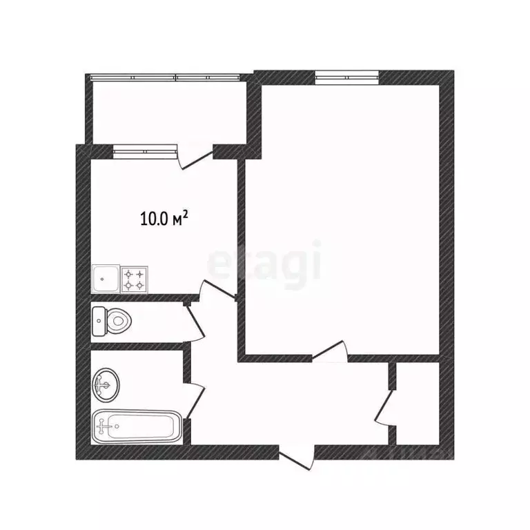 1-к кв. Ханты-Мансийский АО, Сургут Пролетарский просп., 10/2 (45.0 м) - Фото 1