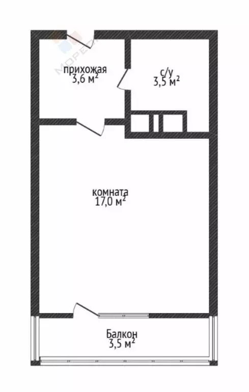 Квартира-студия: Краснодар, улица Лётчика Позднякова, 2к15 (27.6 м) - Фото 0