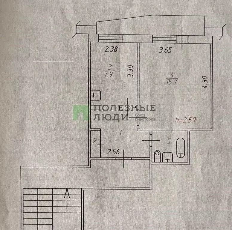 1-к кв. Бурятия, Улан-Удэ ул. Гагарина, 83 (32.3 м) - Фото 1