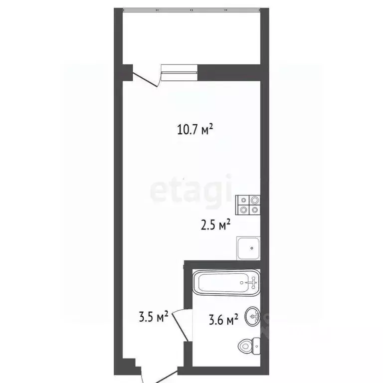 Студия Ямало-Ненецкий АО, Новый Уренгой Дружба мкр, 4/2 (20.3 м) - Фото 2