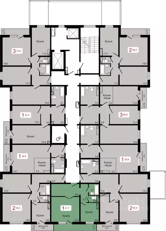 1-к кв. Красноярский край, Красноярск Пашенный мкр,  (41.7 м) - Фото 1