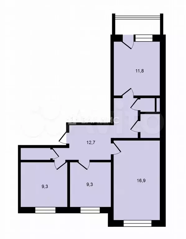 3-к. квартира, 64,8 м, 5/5 эт. - Фото 0