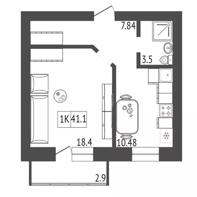 Продаётся 1-к квартира, 40.2 м - Фото 0