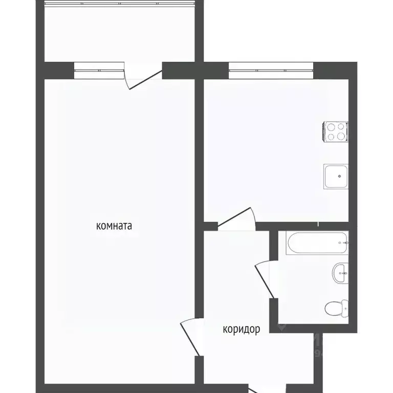 1-к кв. Бурятия, Улан-Удэ Восточный мкр, ул. Чкалова, 18 (31.0 м) - Фото 1