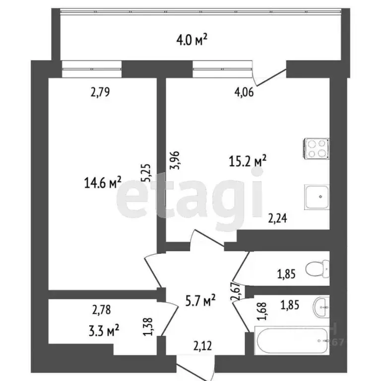 2-к кв. Татарстан, Набережные Челны ул. Назыма Якупова, 14 (71.0 м) - Фото 1