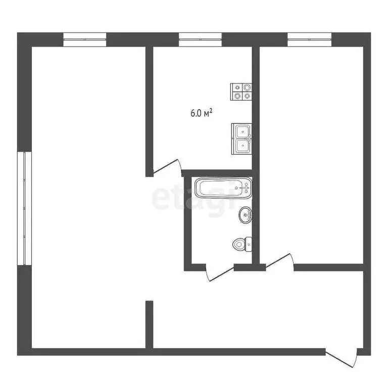 2-комнатная квартира: Елизово, Звёздная улица, 5 (39.8 м) - Фото 0