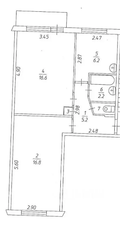 2-к кв. Пермский край, Нытва просп. Ленина, 22 (46.5 м) - Фото 2