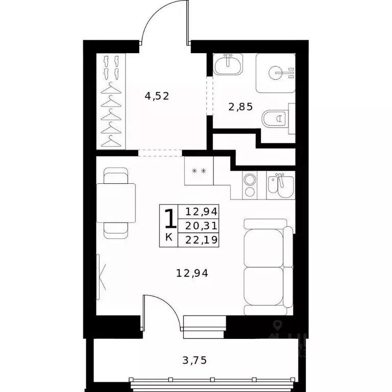 Студия Нижегородская область, Нижний Новгород Ленгородок мкр, Мед ... - Фото 0