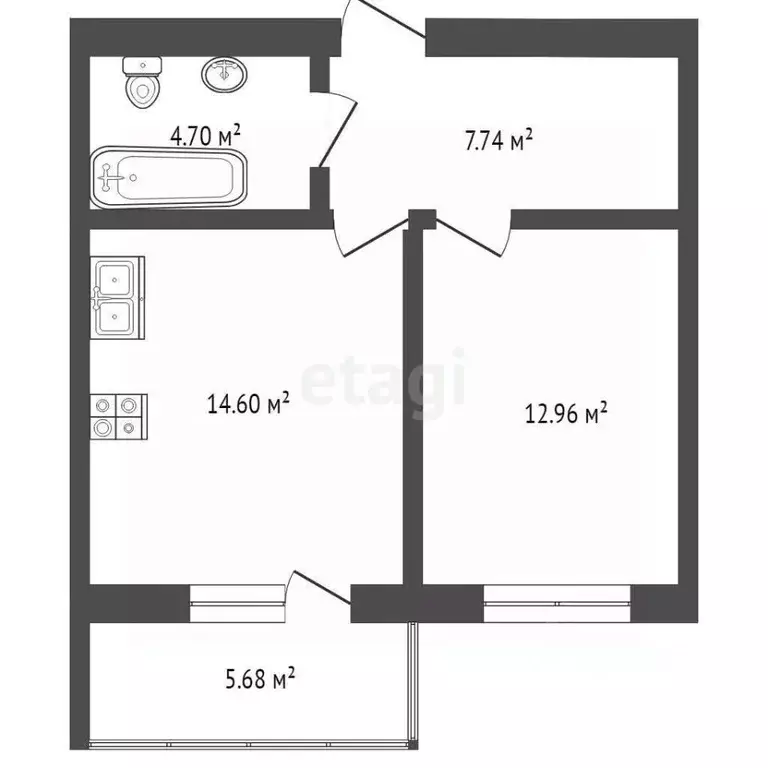 1-к кв. Тюменская область, Тюмень Широтная ул., 209к1 (40.1 м) - Фото 1