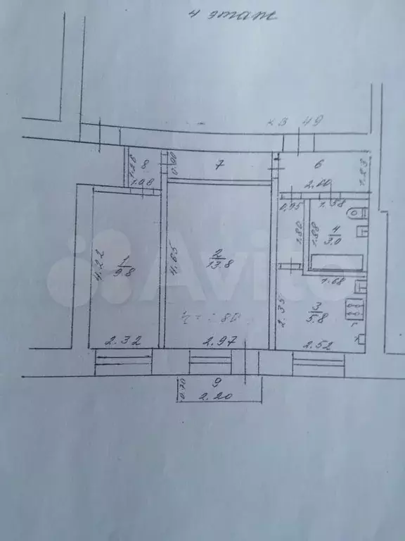 2-к. квартира, 41,2 м, 4/4 эт. - Фото 0