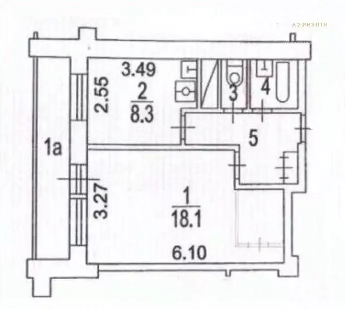 1-к кв. Москва ул. Маршала Бирюзова, 38 (35.3 м) - Фото 2